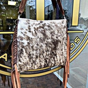 Exotic brindle cowhide purse